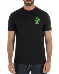 T-shirt uomo girocollo basic con ricamo Mojito Addicted leggera nero SUPERCULTURE-A1843