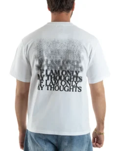 T-shirt uomo girocollo cotone ricamo stampa basic bianco GIOSAL-TS3265A