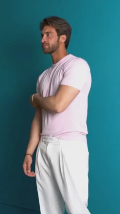 T-Shirt Uomo Girocollo Filo Maglia Sottogiacca Casual Verde Militare TS3159A