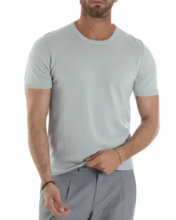 T-shirt uomo girocollo filo maglia sottogiacca casual ghiaccio GIOSAL-TS3202A