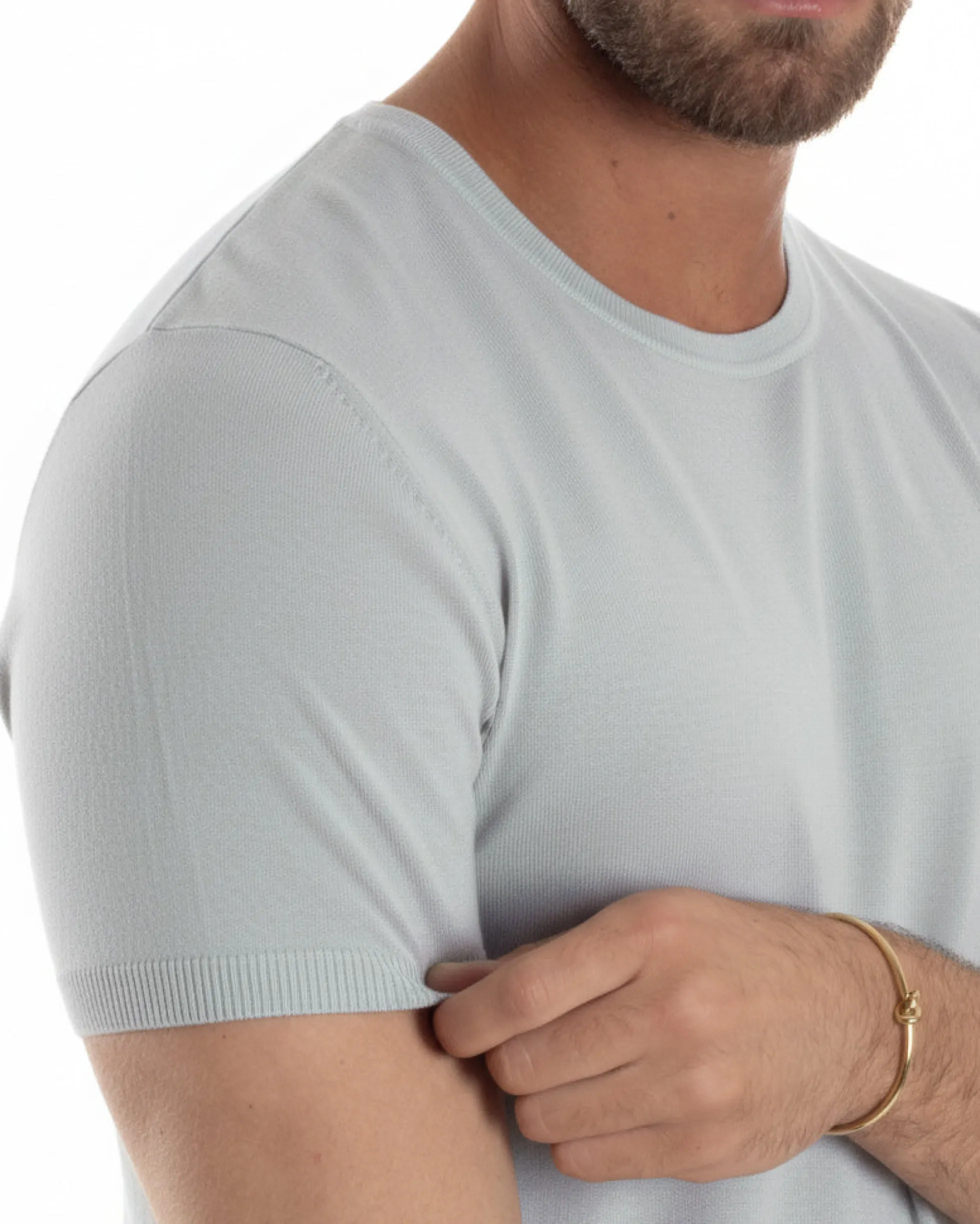 T-shirt uomo girocollo filo maglia sottogiacca casual ghiaccio GIOSAL-TS3202A