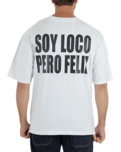 T-shirt uomo girocollo oversize streetwear stampa bianco GIOSAL-TS3296A