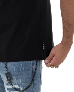 T-shirt Uomo Girocollo Regular Fit Stampa Basic Nero ICON ICUF2W6T002