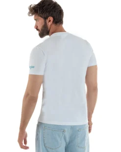 T-shirt uomo girocollo ricamo stampa gin tonic basic bianco SUPERCULTURE-A1839