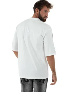 T-shirt Uomo Girocollo Stampa Basic Oversize Bianco ICON ICUF2W6T006