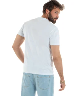 T-shirt uomo girocollo stampa ricamo mojito chiringuito basic bianco SUPERCULTURE-A1873