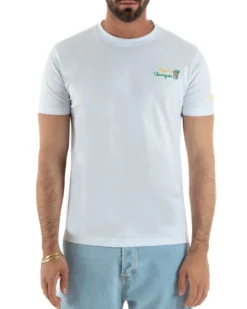 T-shirt uomo girocollo stampa ricamo mojito chiringuito basic bianco SUPERCULTURE-A1873