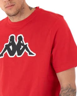 T-shirt Uomo Kappa Logo Zobi Casual Girocollo Basic Rosso GIOSAL-TS2459A