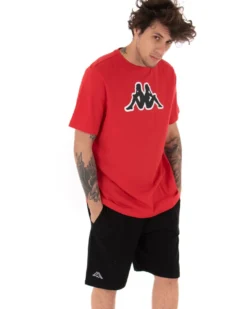 T-shirt Uomo Kappa Logo Zobi Casual Girocollo Basic Rosso GIOSAL-TS2459A