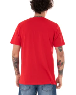 T-shirt Uomo Minimal Couture Logo Rosso Casual Girocollo Cotone GIOSAL-TS2475A