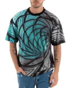 T-Shirt Uomo Tie Dye Maniche Corte Girocollo Multicolore GIOSAL - TS2904A