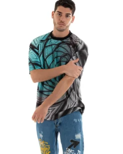 T-Shirt Uomo Tie Dye Maniche Corte Girocollo Multicolore GIOSAL - TS2904A