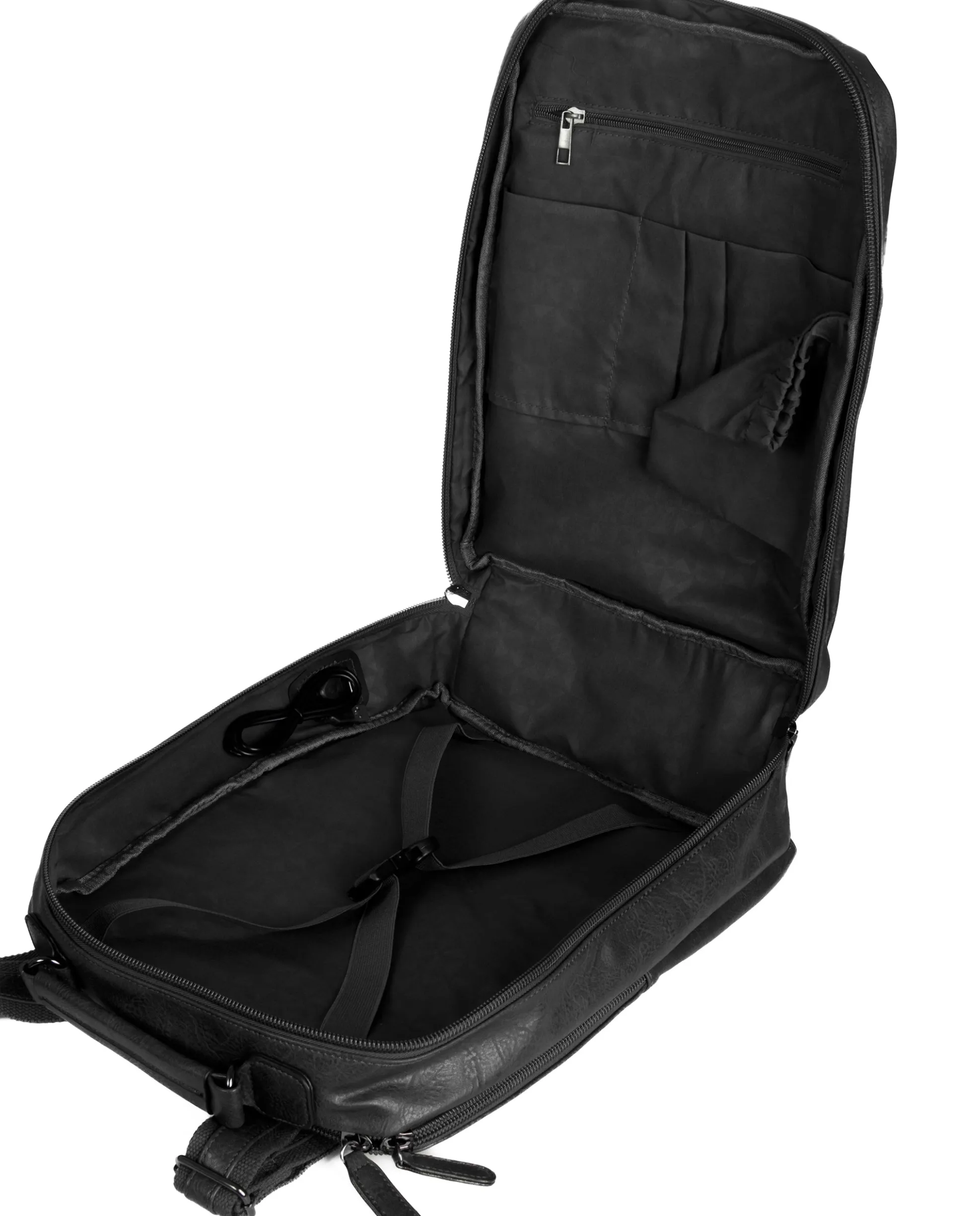 Zaino elegante moderno uomo unisex business travel ecopelle nero GIOSAL-ZU1144A