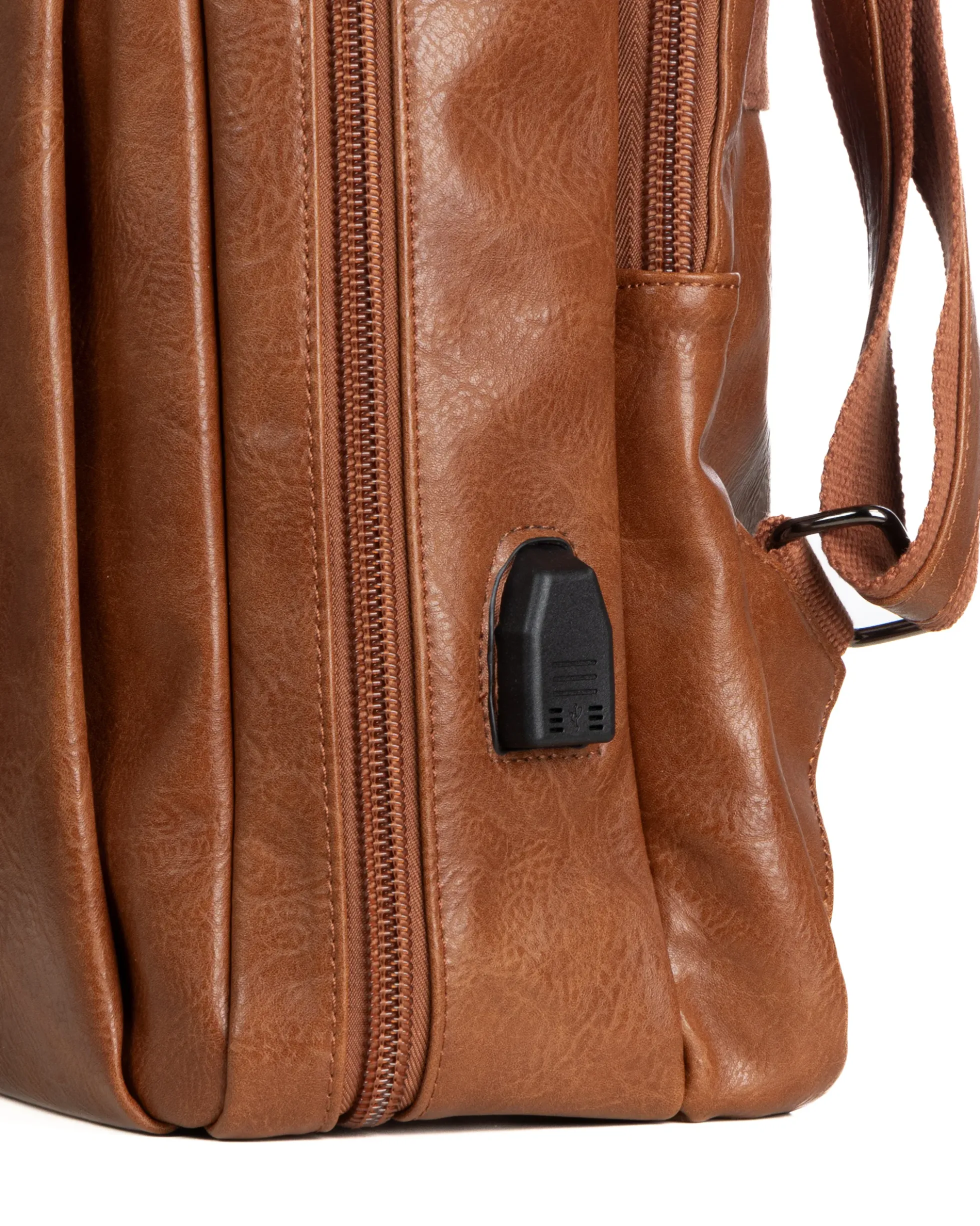 Zaino elegante moderno uomo unisex business travel ecopelle cuoio GIOSAL-ZU1142A