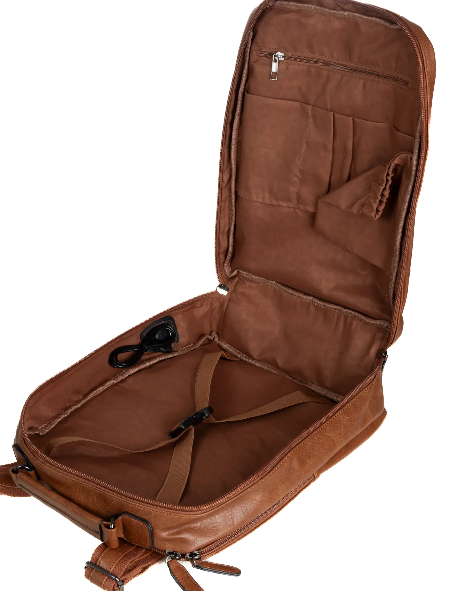 Zaino elegante moderno uomo unisex business travel ecopelle cuoio GIOSAL-ZU1142A