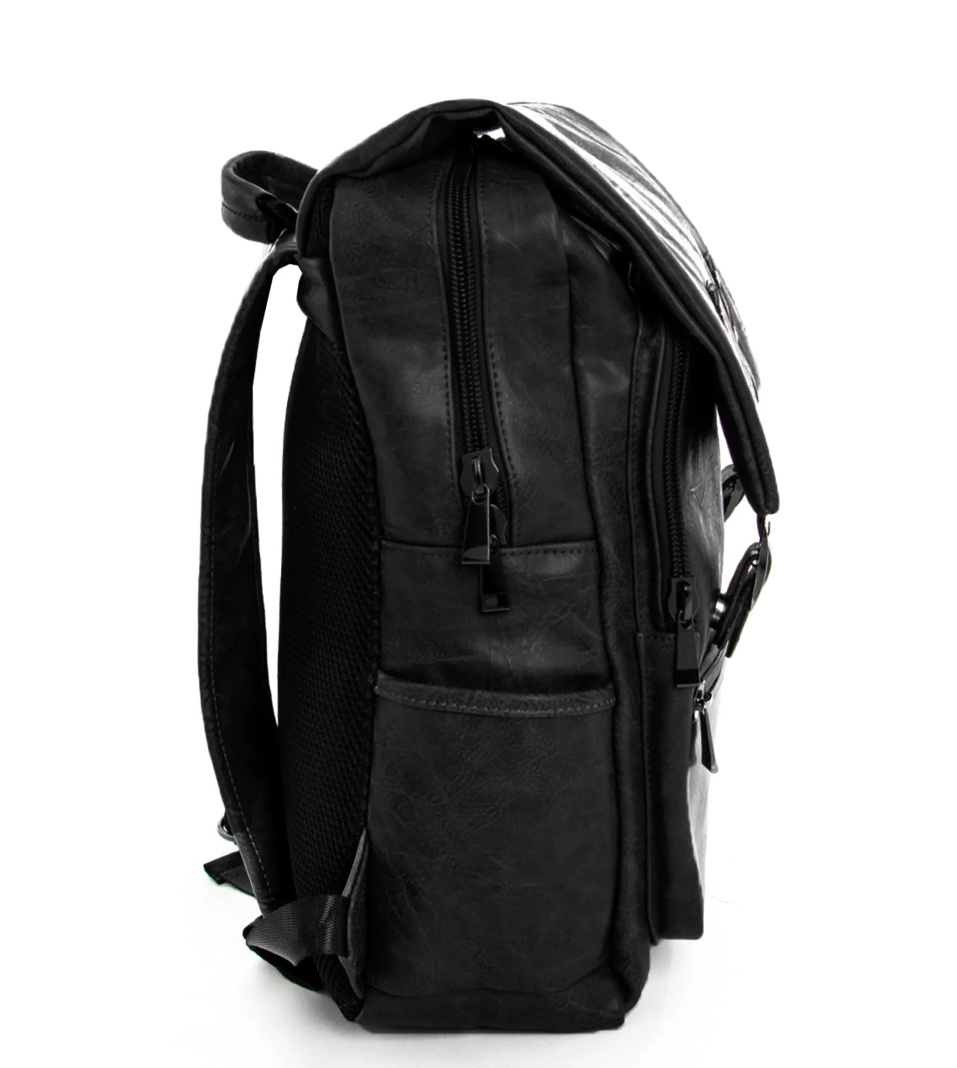 Zaino zainetto da spalla borsa uomo unisex ecopelle nero GIOSAL-ZU1137A