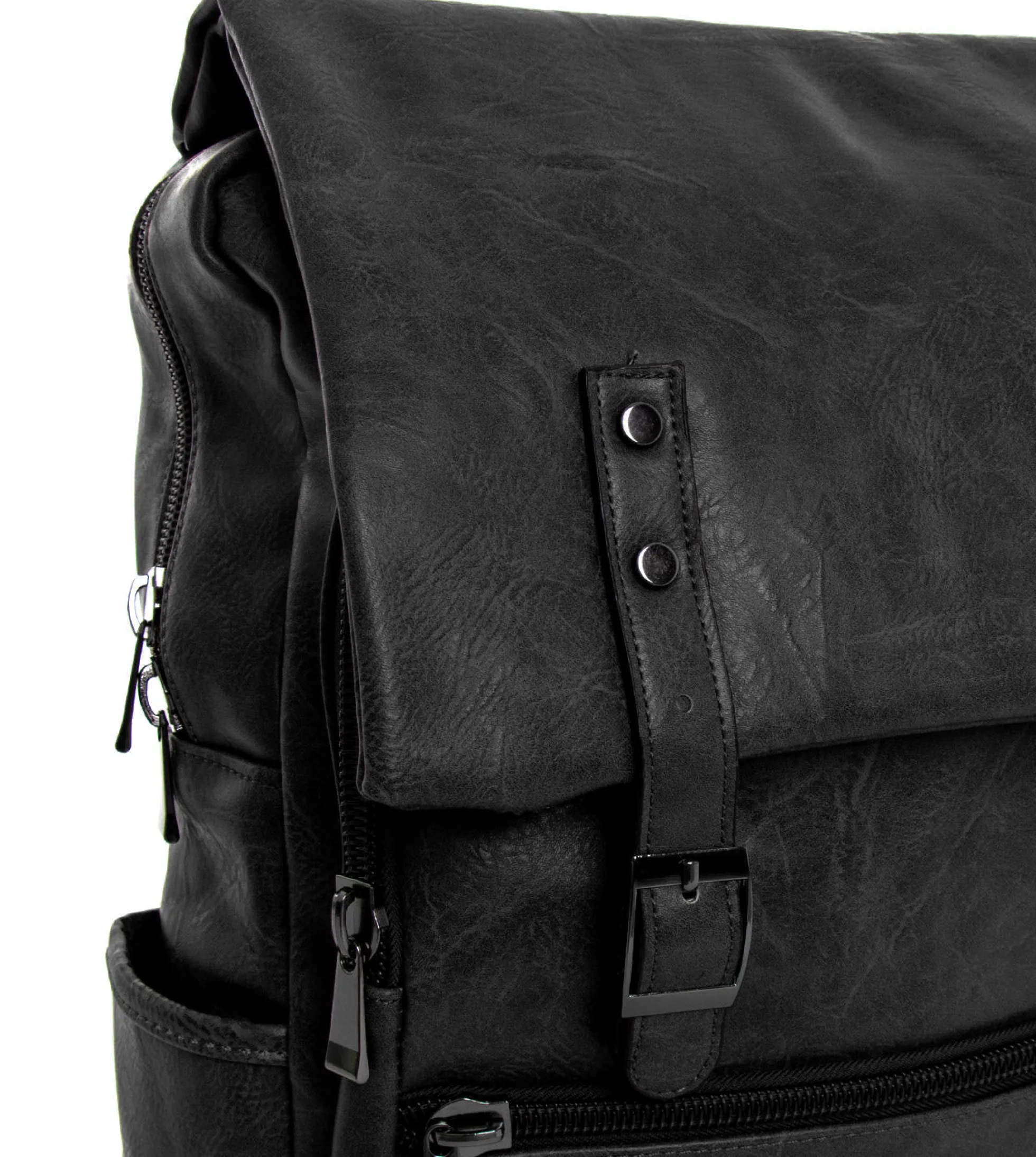 Zaino zainetto da spalla borsa uomo unisex ecopelle nero GIOSAL-ZU1137A