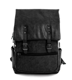 Zaino zainetto da spalla borsa uomo unisex ecopelle nero GIOSAL-ZU1137A